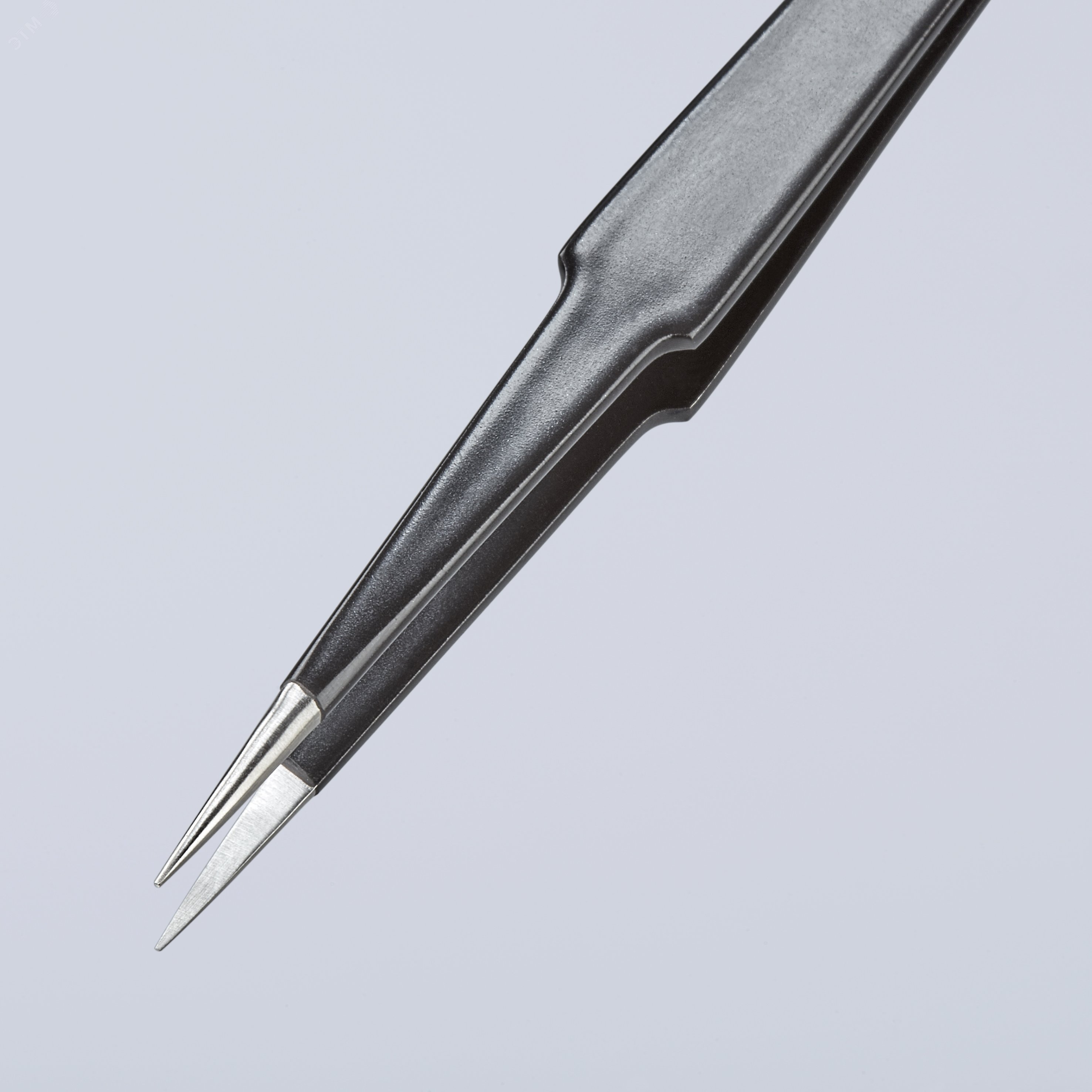 Пинцет ESD захватный прецизионный гладкие губки американской формы длинные кончики антистатический L-135 мм нержавеющая хромоникелевая сталь хромированный KN-922872ESD KNIPEX - превью 5
