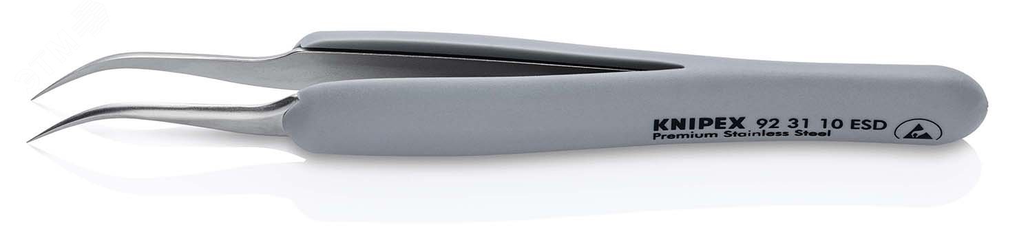 Изображение товара Пинцет ESD антистатический 123 мм, KNIPEX, нержавеющая сталь