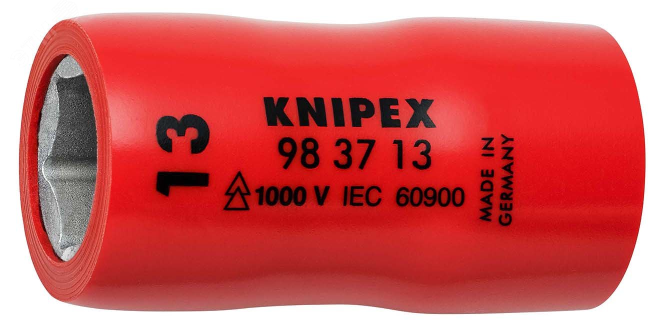 Изображение товара Головка торцевая VDE 1000V 3/8 13 мм диэлектрическая KNIPEX