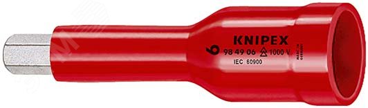 Изображение товара Головка торцевая VDE 1000V DR 1/2 для винтов с внутренним шестигранником 10 мм диэлектрическая