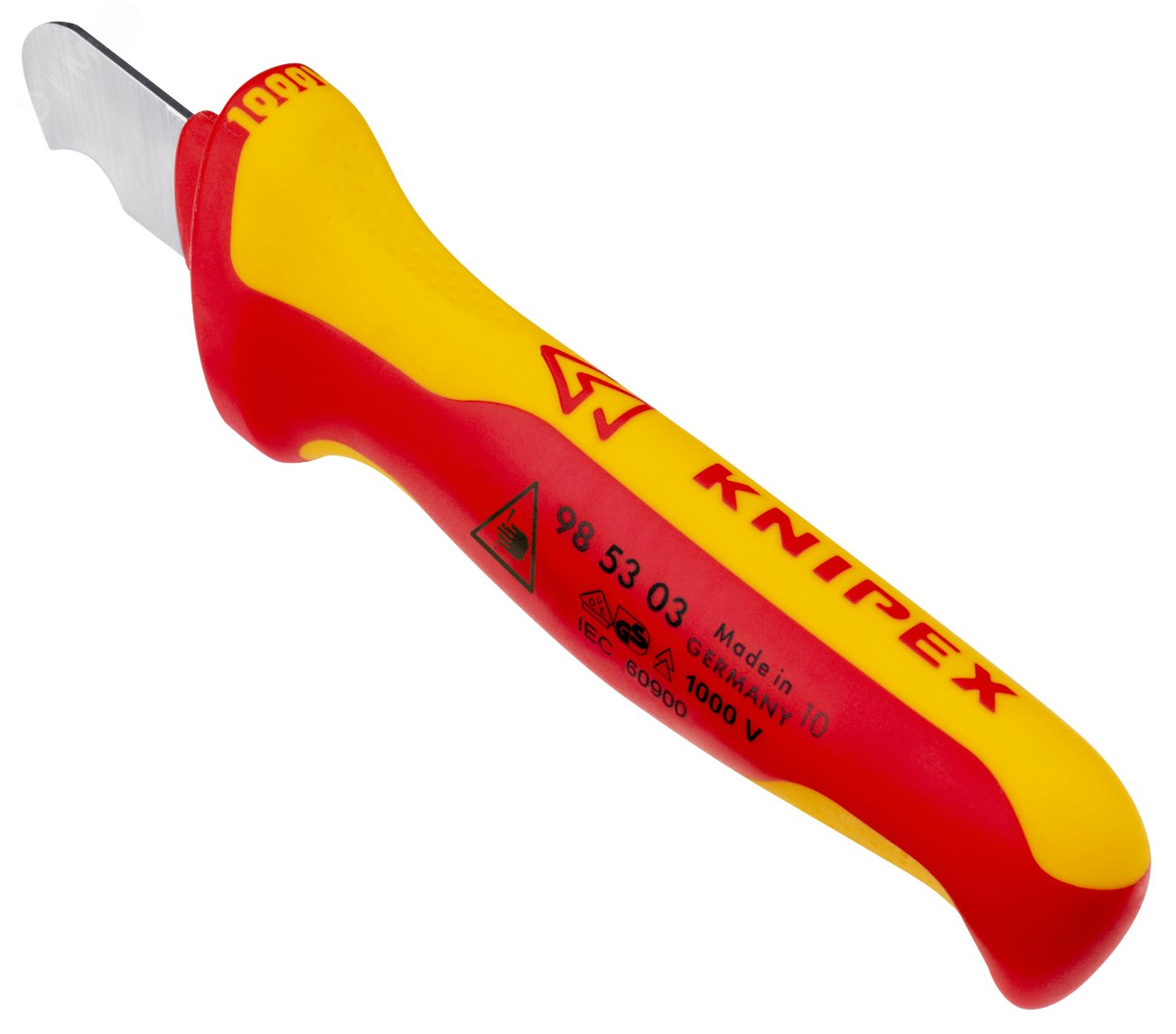 Нож для удаления изоляции круглого кабеля VDE 1000V L-170 мм диэлектрический 2-компонентная рукоятка KN-985303 KNIPEX - превью 2