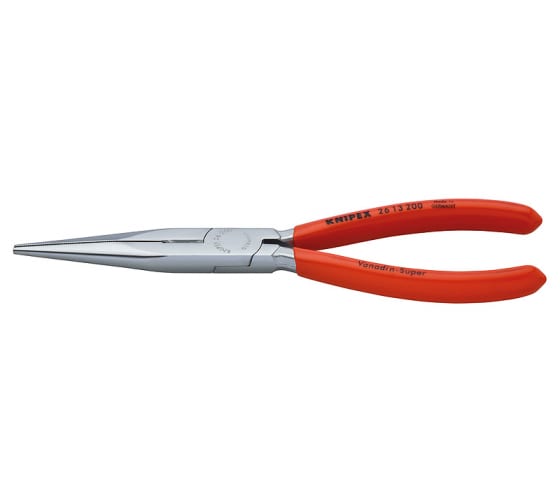 Длинногубцы с режущими кромками полукруглые прямые губки резка - проволока средней твердости 32мм твердая проволока 22мм L=200мм хромированные обливные рукоятки