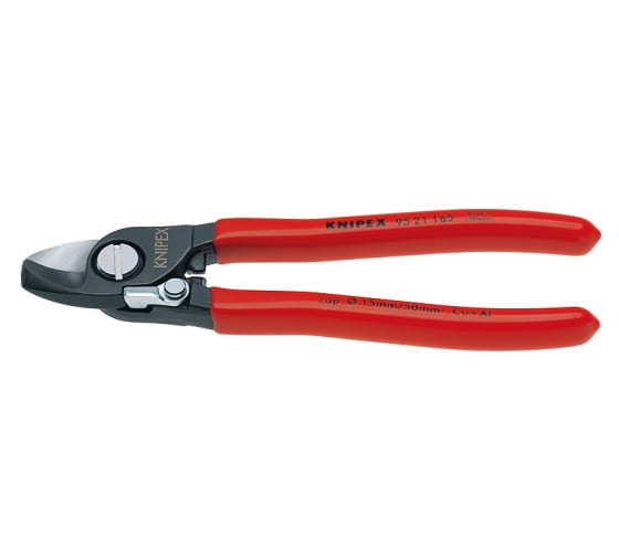 Кабелерез с пружиной резка - кабель 15мм (50мм AWG 1/0) L=165мм обливные рукоятки блистер цвет черный