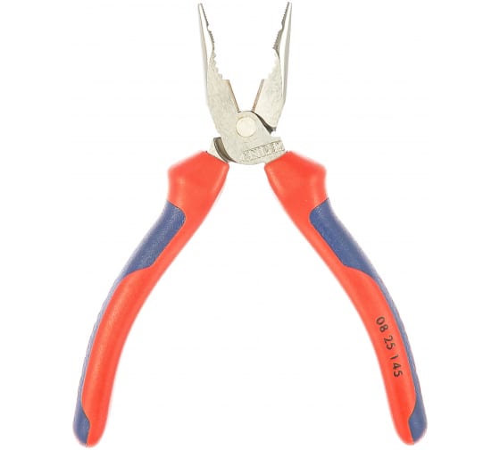 Пассатижи остроконечные с удлиненными губками резка - проволока средней твердости 3мм твердая проволока 2мм кабель 8мм (16мм) L=145мм хромированные двухкомпонентные рукоятки