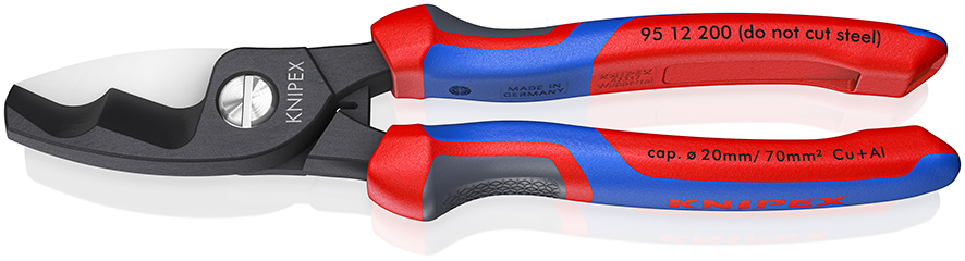 Кабелерез - с двойными режущими кромками резка - кабель 20мм (70мм AWG 2/0) L=200мм 3-компонентные рукоятки блистер