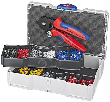 Набор контактных гильз в систейнере комплектация пресс-клещи KN-975304 гильзы контактные изолированныеованные 05мм 075мм 1мм 15мм 25мм по 200шт 4мм 6мм по 100шт 10мм