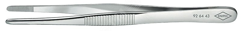 Пинцет захватный прецизионный закруглённые зазубренные губки шириной 2 мм пружинная сталь хромированный L-120 мм KN-926443 KNIPEX - превью