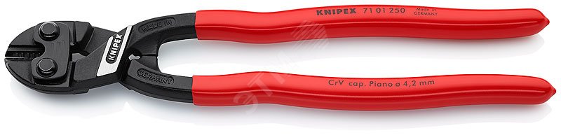Изображение товара Болторез компактный CoBolT XL резка - проволока средней твердости 56 мм твердая проволока 4 мм рояльная струна (HRC 59) 38 мм L-200 мм черный обливные рукоятки (шт)