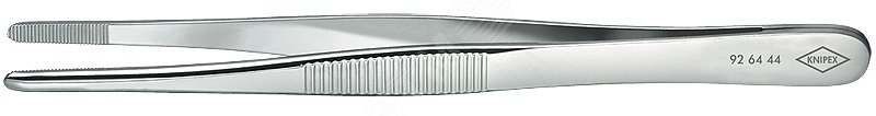 Пинцет захватный прецизионный закруглённые зазубренные губки шириной 35 мм пружинная сталь хромированный L-145 мм KN-926444 KNIPEX