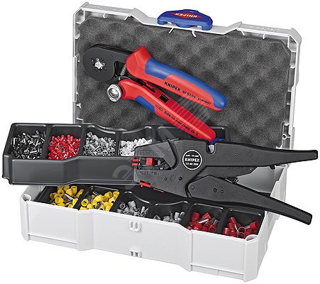 Набор контактных гильз в систейнере пресс-клещи KN-975304 стриппер KN-1240200 гильзы контактные изолированныеованные 05мм 075мм 1мм 15мм 25мм - 200шт 4мм 6мм - 100шт 10мм - 50шт