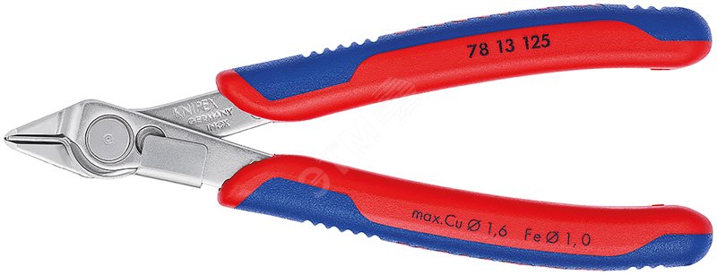 Бокорезы прецизионные ElecTronic Super KNips с зажимом для проволоки резка - мягкая проволока 02-16мм средней твердости 1мм L=125мм высокочастотная закалка режущих кромок до 60HRC INOX - инструментальная сталь 2-компонентные рукоятки