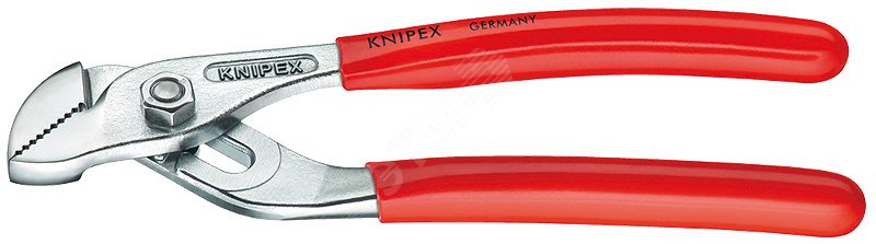 Мини-клещи переставныеавные сантехнические с гребенчатым шарниром 17 мм (11/16) под ключ 14 мм L-125 мм Cr-V хромированные обливные рукоятки KN-9003125 KNIPEX - превью