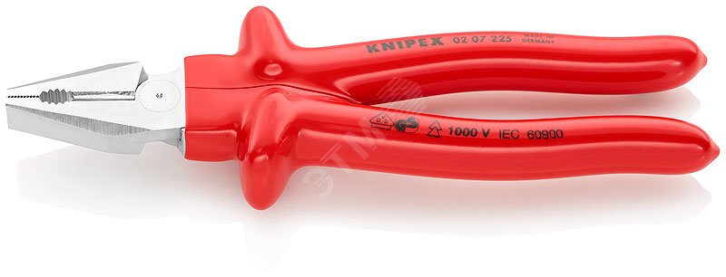Изображение товара Плоскогубцы комбинированные VDE 1000V KNIPEX 225 мм с диэлектрическими рукоятками