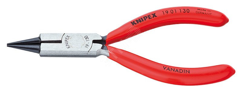 Изображение товара Круглогубцы ювелира с режущей кромкой резка - проволока средней твердости 22мм твердая проволока 16мм L=130мм черные обливные рукоятки (шт)