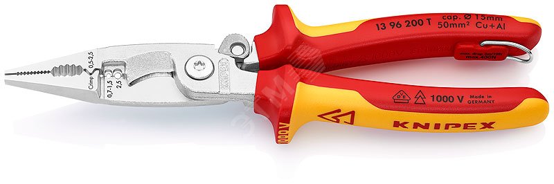 Изображение товара Многофункциональные электромонтажные клещи VDE 6-в-1 от KNIPEX 200 мм