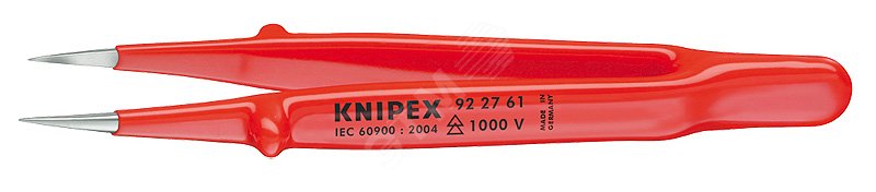 Изображение товара Пинцет VDE 1000V захватный прецизионный с изолированными губками и тонкими кончиками 125 мм