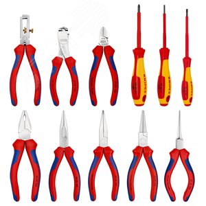 Планшет c инструментами мягкий 11 предметов комплектация: 03 05 160 плоскогубцы комбинированные 11 05 160 стриппер 25 06 160 круглогубцы 30 15 160 и 30 35 160 длинногубцы 31 15 160 острогубцы 67 05 140 кусачки торцевые 70 05 140 бокорезы 98 20 25 98 20 40 - фото 2