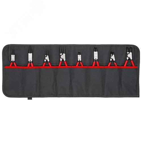 Изображение товара Набор щипцов для внутренних и внешних стопорных колец чехол-скрутка из полиэстера 8 предметов щипцы 44 11 J1 44 11 J2 44 21 J11 44 21 J21 46 11 A1 46 11 A2 46 21 A11 46 21 A21 (шт)