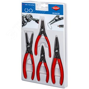 Набор щипцов прецизионных для внутренних и внешних стопорных колец 4 предмета щипцы 48 11 J1 48 11 J2 49 11 A1 49 11 A2 блистер - фото 2