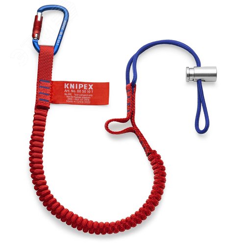 Изображение товара Система страховки инструмента - Строп страховочный 1 шт, карабин 1 шт, нагрузка 6 кг, KNIPEX Tethered Tools (шт)