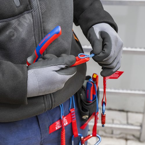 Набор клипс, KN-006110CR ColorCode Clip красная 3 шт, KN-006210TR TetheredTool Clip 3 шт, для маркировки и страховочной системы KNIPEX Tethered Tools - фото 3