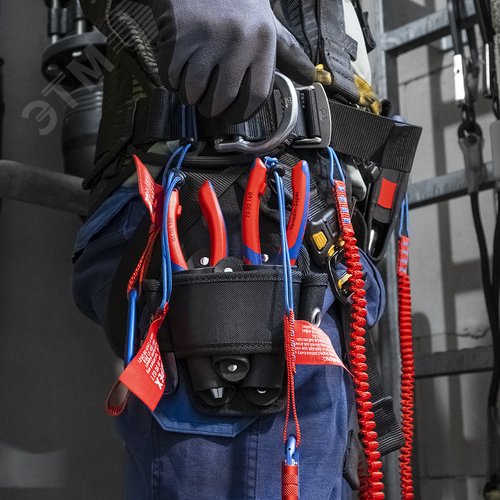 Набор клипс, KN-006110CR ColorCode Clip красная 3 шт, KN-006210TR TetheredTool Clip 3 шт, для маркировки и страховочной системы KNIPEX Tethered Tools - фото 2