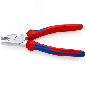 Плоскогубцы комбинированные рез твердая проволока 25мм рояльная струна (HRC 59) 2мм кабель 115мм (16мм) L=180мм хромированные двухкомпонентные рукоятки - фото 2