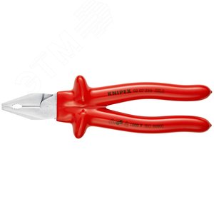 Плоскогубцы комбинированные VDE 1000V рез твердая проволока 3мм рояльная струна (HRC 59) 25мм кабель 14мм (25мм) L=225мм диэлектрические хромированные обливные рукоятки - фото 3