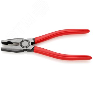 Плоскогубцы комбинированные резка - проволока средней твердости 38мм твердая проволока 25мм кабель 13мм (16мм) L=200мм обливные рукоятки блистер цвет черный - фото 2