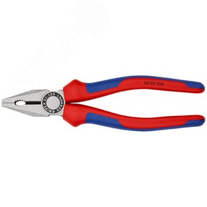 Плоскогубцы комбинированные резка - проволока средней твердости 38мм твердая проволока 25мм кабель 13мм (16мм) L=200мм черные двухкомпонентные рукоятки - фото 3