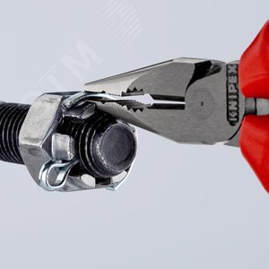 Пассатижи остроконечные с удлиненными губками резка - проволока средней твердости 3мм твердая проволока 2мм кабель 8мм (16мм) L=145мм двухкомпонентные рукоятки цвет черный - фото 5