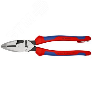 Плоскогубцы электромонтера Linemans Pliers резка - проволока средней твердости 46мм твердая проволока 3мм L=240мм двухкомпонентные рукоятки цвет черный крепление для страховки - фото 2