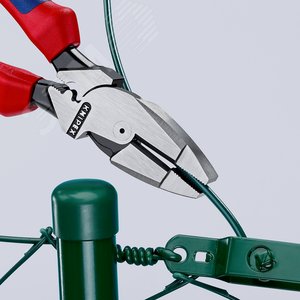 Плоскогубцы электромонтера Linemans Pliers резка - проволока средней твердости 46мм твердая проволока 3мм L=240мм обливные рукоятки блистер цвет черный - фото 7