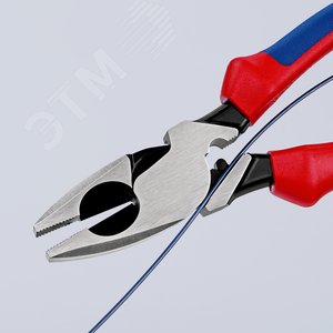 Плоскогубцы электромонтера Linemans Pliers резка - проволока средней твердости 46мм твердая проволока 3мм L=240мм обливные рукоятки блистер цвет черный - фото 8