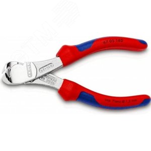 Кусачки торцевые особой мощности резка - мягкая проволока 4мм проволока средней твердости 31мм твердая проволока 2мм рояльная струна (HRC 59) 15мм L=140мм 64HRC хромированные двухкомпонентные рукоятки - фото 1