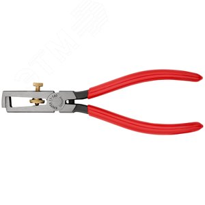 Стриппер для одно- много- и тонкожильного кабеля зачистка: d 5 мм (10 мм AWG 7) с пружиной L-160 мм регулировочный винт для настройки чёрный обливные рукоятки - фото 3