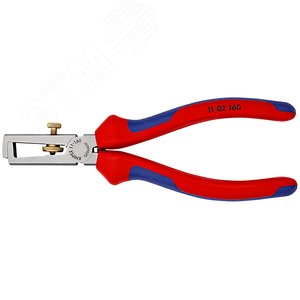 Стриппер для одно- много- и тонкожильного кабеля зачистка: 5 мм (10 мм AWG 7) с пружиной L-160 мм регулировочный винт для настройки чёрный 2-компонентные рукоятки - фото 3