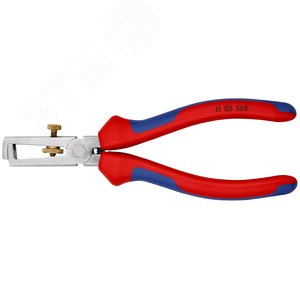 Стриппер для одно- много- и тонкожильного кабеля зачистка: 5 мм (10 мм AWG 7) с пружиной L-160 мм регулировочный винт для настройки хромированный 2-компонентные рукоятки - фото 3