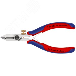 Стриппер-ножницы для электроники для одно- много- и тонкожильного кабеля зачистка: 01 - 08 мм (001 - 075 мм) с пружиной L-140 мм регулировочный винт для настройки полировка 2-компонентные рукоятки - фото 3