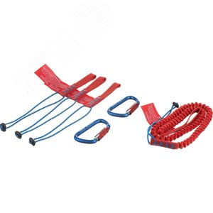 Набор для фиксации инструмента включающий стропу три петлевых адаптера и два карабина - фото 1