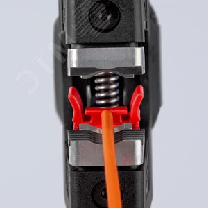 Стриппер автоматический PreciSTrip16 c кабелерезом быстросменный блок ножей зачистка: 008 - 16 мм (AWG 28 - 5) L-195 мм с держателем для торгового оборудования KN-1252195SB KNIPEX - 7