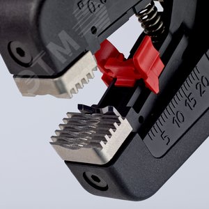 Стриппер автоматический PreciSTrip16 c кабелерезом быстросменный блок ножей зачистка: 008 - 16 мм (AWG 28 - 5) L-195 мм с держателем для торгового оборудования KN-1252195SB KNIPEX - 18