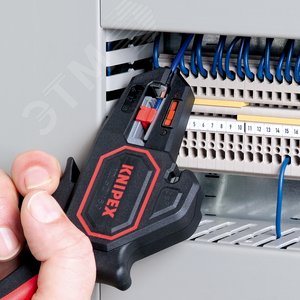 Стриппер автоматический зачистка 02-6мм (AWG 24-10) рез кабеля 25мм L=195мм рукоятки с зоной мягкого пластика для надежного хвата KN-1262180 KNIPEX - 13