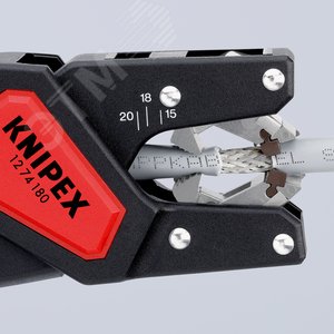 Стриппер автоматический для маслостойкой и безгалогенной изоляции многожильного кабеля зачистка: 44 - 75 мм (AWG 19 - 13) рез кабеля: 25 мм L-175 мм для кабелей TPE-U PUR ПВХ резиновых (в тч H05) блистер - фото 6