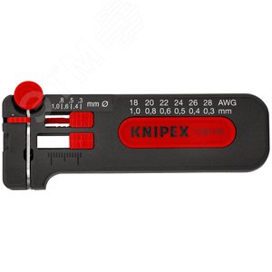 Мини-стриппер для тонких медных кабелей с кабелерезом зачистка 03-1мм (AWG 28-18) L=100мм с ограничителем длины 4-15мм ударопрочный пластик блистер - фото 2