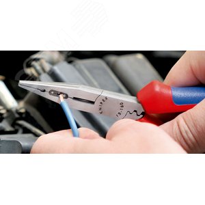 Плоскогубцы электрика для монтажа проводов резка - проволока средней твердости 25мм твердая проволока 16мм L=160мм хромированные двухкомпонентные рукоятки - фото 10