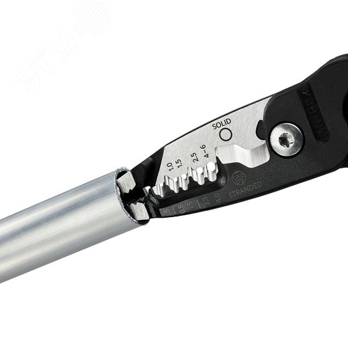 Клещи электромонтажные, 5 в 1, зачистка 0.75 – 4 / 6 мм2, рез d 15 мм / 50 мм2, 200 мм, фосфатированные, обливные ручки - фото 3