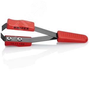 Пинцет-стриппер для удаления изолированныеующего лака с медных кабелей сменные ножи для различных параметров зачистки зачистка 06мм L=120мм пластиковые рукоятки KN-1511120 KNIPEX - 2
