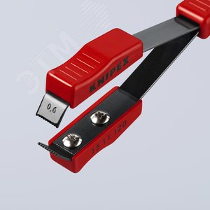 Пинцет-стриппер для удаления изолированныеующего лака с медных кабелей сменные ножи для различных параметров зачистки зачистка 06мм L=120мм пластиковые рукоятки KN-1511120 KNIPEX - 6