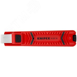 Стриппер для стандартного круглого кабеля вращающееся лезвие для реза по окружности и продольного реза зачистка: 4 -16 мм L-130 мм корпус из противоударного пластика блистер KN-162016SB KNIPEX - 3